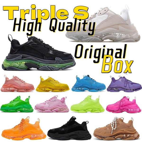 

triple s men women casual shoes luxury platform sneakers clear sole black white beige teal blue bred red pink mens trainers jogging walking