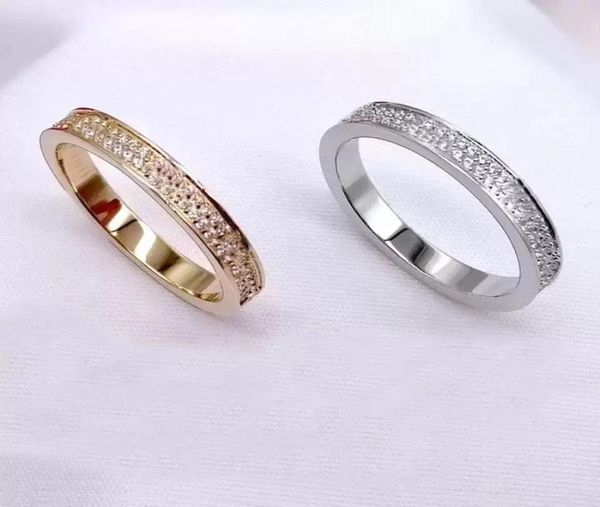 

women039s love diamond ring full diamonds rose gold letter rings fashion charm titanium steel ms eternal starry band screw rin3263106, Silver