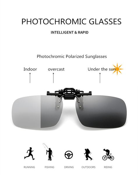 

hdcrafter j1 men's and women's clip polarized sunglasses, White;black