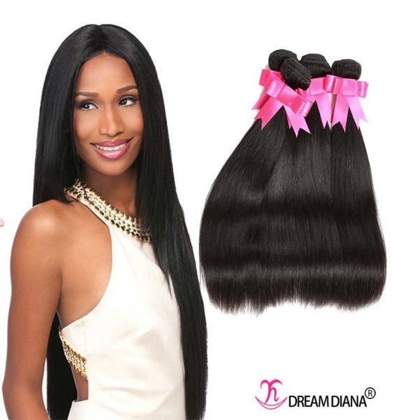 

brazilian straight hair weaves 100 human hair bundles 4pcslot grade 10a straight brazilian hair extensions same direction cuticl5386260, Black