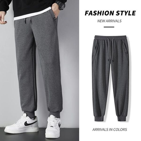 

pants men sweatpant 2022 spring joggers pants men's loose fit elastic waist outdoor sports sweatpant mens track pants size 5xl, Black