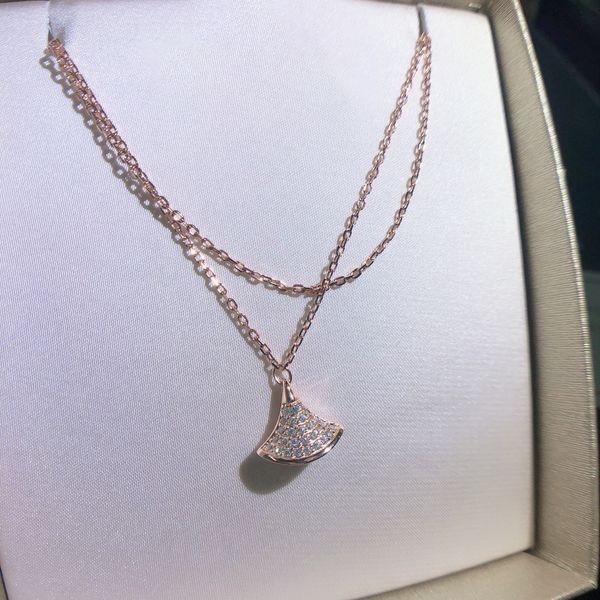 

luxury full diamond fan shaped ladies bracelet designer creative double layer chain rose gold wedding jewellery, Golden;silver