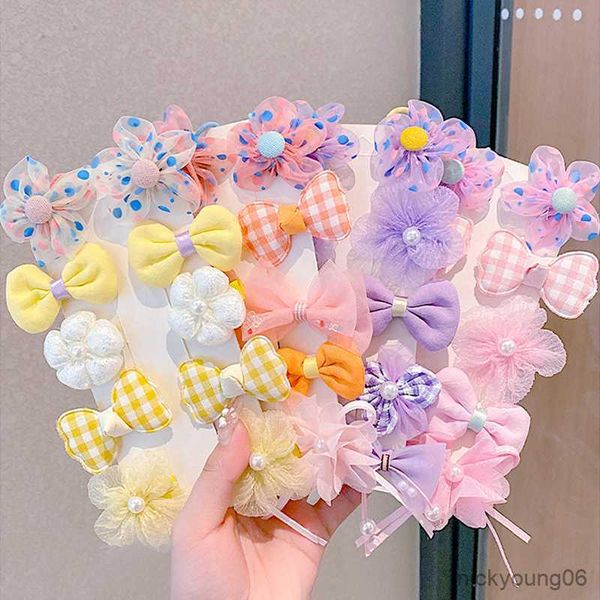 

hair accessories children's hairpin princess little girl mesh broken clip cute baby does not hurt headdress suit r230608, Slivery;white
