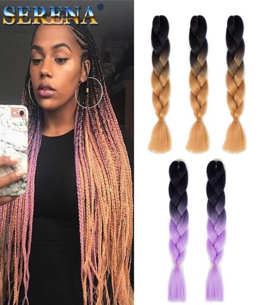 

kanekalon ombre braiding hair synthetic crochet braids 24inch 100g ombre two tone jumbo braid hair extensions xpression brai9580348, Black