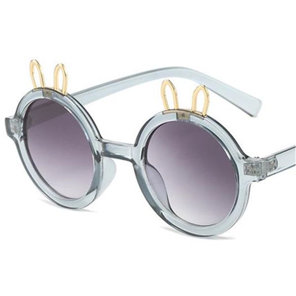 

new children sunglasses cartoon sun glasses round frame adumbral anti-uv spectacles cut rabbit ear eyeglasses ornamental, White;black