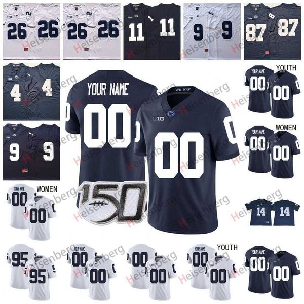 

custom penn state nittany football jersey sean clifford joey porter jr. keyvone lee pj mustipher pat freiermuth lavar arrington paul poslusz, Black