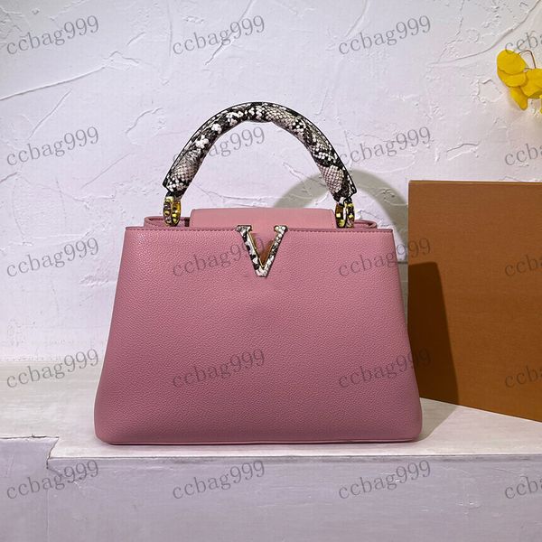 

designer womens shoulder bag with handle handbag leather solid color hardware metal buckle belt crossbody bag underarm bags shopping bags ma