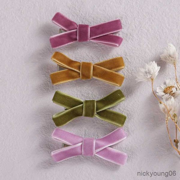 

hair accessories baby clips bows pins for girl velvet barrettes children brooch hairclip toddler vintage hairgrips r230608, Slivery;white