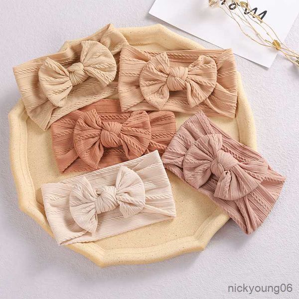 

hair accessories cute bow baby girl headband knotted bands for children wide elasitc infant kids turban newborn r230608, Slivery;white