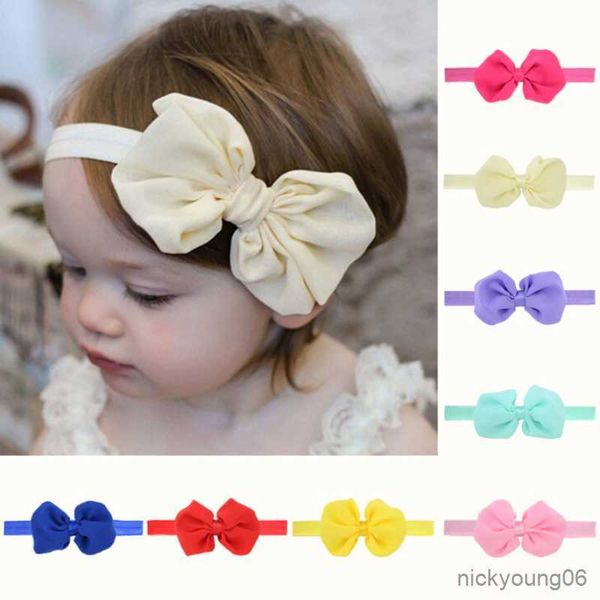 

hair accessories girl newborn bows bowknot bandage baby headband ribbon handmade diy toddler infant kids r230608, Slivery;white