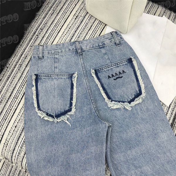 

women's plus size pants designer embroidered letter womens jeans fashion designer straight leg pant high street hip hop trousers for wo, Black