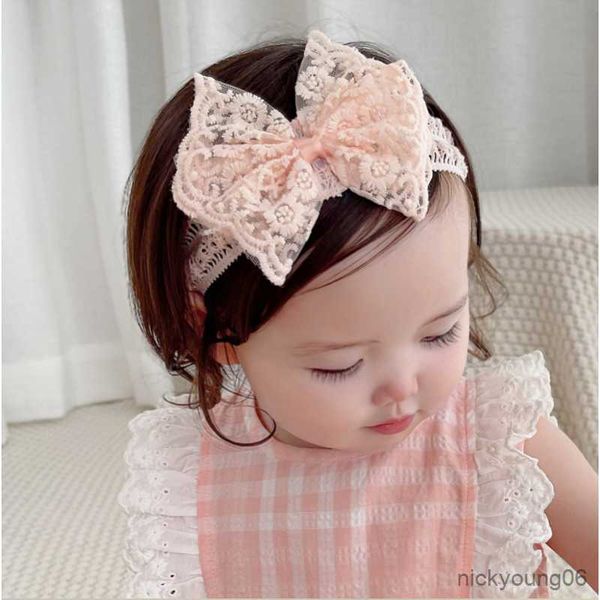 

hair accessories baby headbands for girl white bow cute bowknot band elastic infant turban newborn headwear r230608, Slivery;white