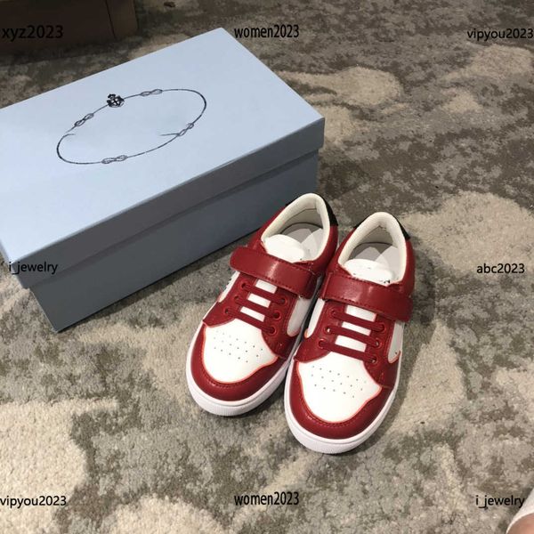 

luxury kids casual shoe dual color stitching design child sneakers new listing box packaging rubber spring children's size 26-35, Black;red