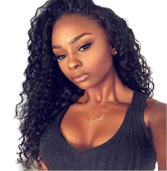 

african amercian water wave malaysian human hair full lace wig unprocessed 8a wet and wavy lace front wig natural hair4938502, Black;brown