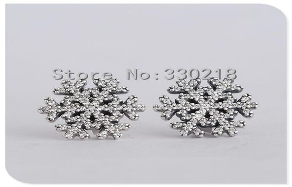 

compatible with jewelry snowflake silver stud earrings with cz new 925 sterling silver earring diy wholesale3286107, Golden;silver