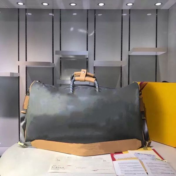 

new fashion 50cm luxury men's and women's luggage bag fashions comfortable letter couple large capacity travel bags m43886, Black;red