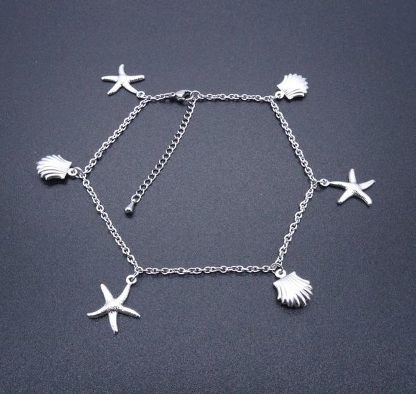 

stainless steel anklets fashion jewelry ankle bracelet starfish and shell charm waterproof 235 cm adjust to 11quot factory offe2700893, Red;blue