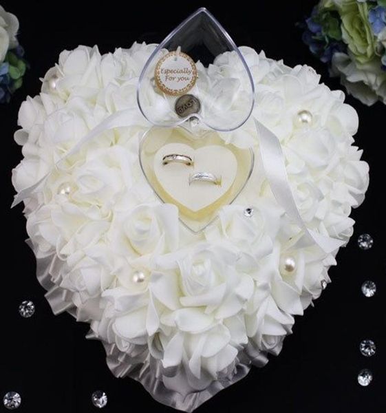 

wedding ceremony ivory satin crystal bearer pillow cushion ring pillow9137861