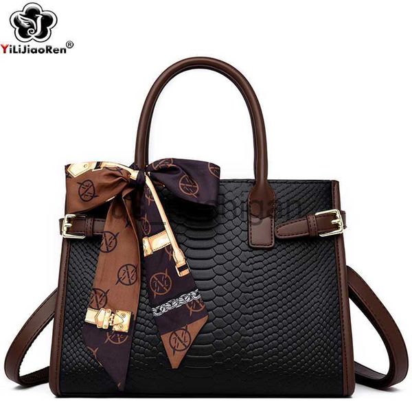 

evening bags luxury snake pattern lady handbag women shoulder bags designer leather crossbody bag large handbags for women j230608