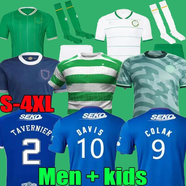 

xxxl 4xl 2023 2024 rangers scotland 150th anniversary soccer jerseys northern ireland green 23 24 glasgow home football shirt 23 24 uniforms, Black;yellow