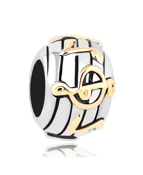 

myd jewelry large hole metal bead music notes spacer european charms fits bracelet6360454, Black