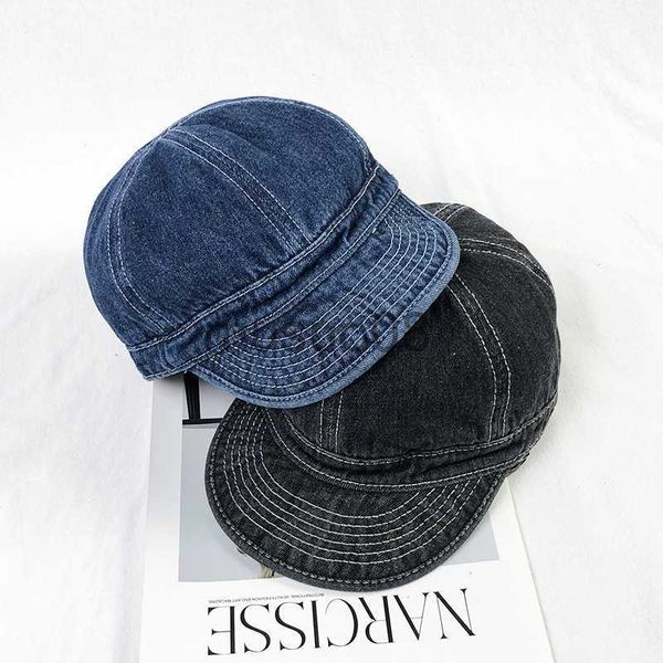 

ball caps spring autumn fashion short brim denim cap summer outdoor leisure visor hat trend baseball caps hip hop sport hats present j230608, Blue;gray