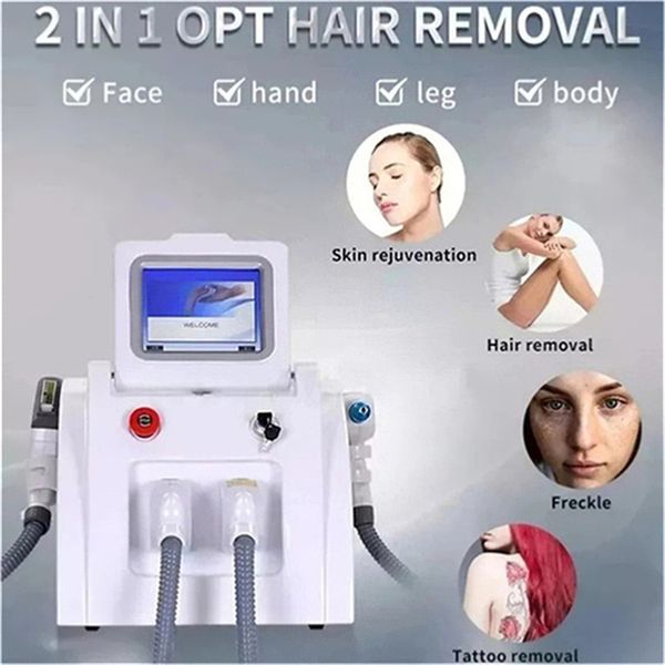 

laser machine 2 in 1 diode laser painless hair and tattoo removal machine 808 755 1064 skin rejuvenation portable beauty equipment, Black