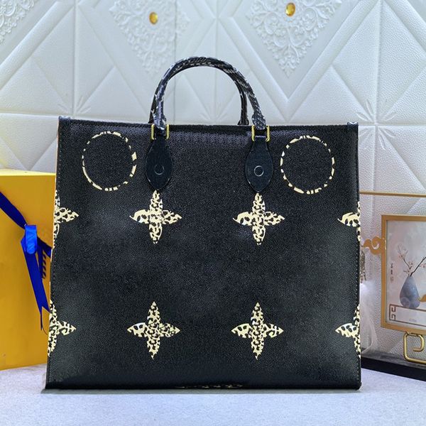 

fashion designer bag womens vintage print bag large capacity carrying tote bag classic leather shopping bag temperament commuter bag #44579