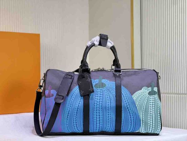 

men's designer duffel bags x yk keepall 45 cm practical bag yayoi kusama colorful pumpkins designer spring and summer large capacity lu
