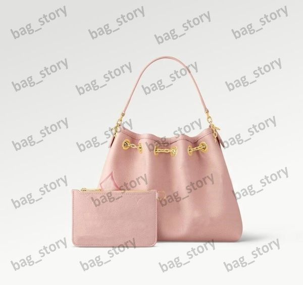 

designer womens handbag rose pink summer bundle summery degrade bag embossed leather shoulder bag gradient shades drawstring bag with zipped
