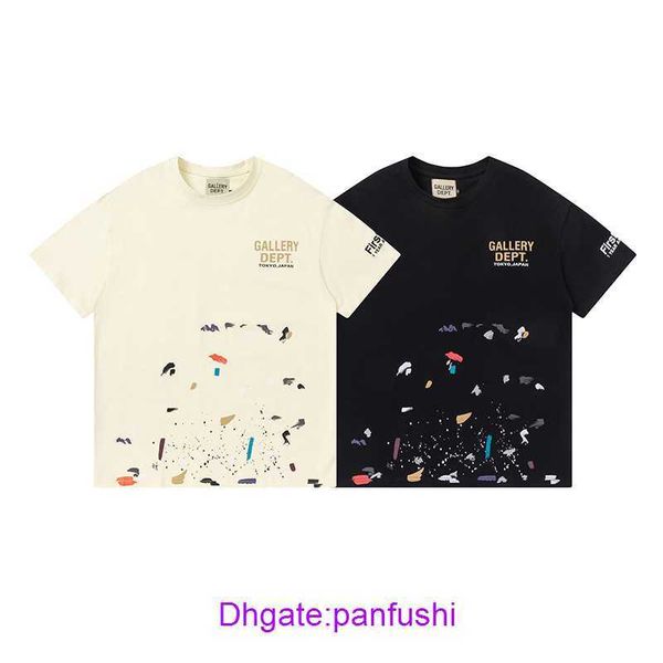 

factory wholesale designer t shirt for sale g allery dept tokyo first and limit painte tokyo limited speckle short sleeve t shirt, White;black