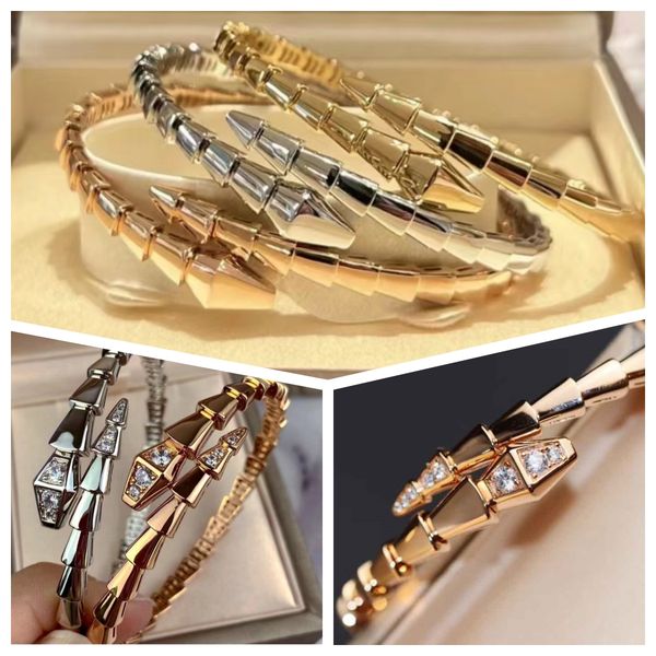

without box 5a snake bone bracelet designer jewelry designer bracelets narrow single circle snake bracelet luxury gold bracelets bangle part, Black