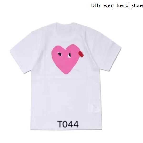 

fashion mens play t shirt designer red heart commes casual women shirts des badge garcons high quanlity tshirts cotton embroidery 4 4uch, White;black