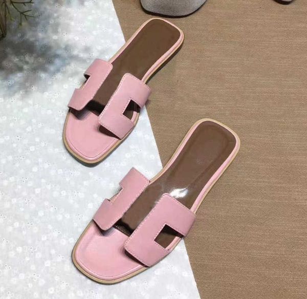 

new 23ss summer designer slippers classic sandals genuine leather fashion brand shoes ladies womens slipper beach, Black