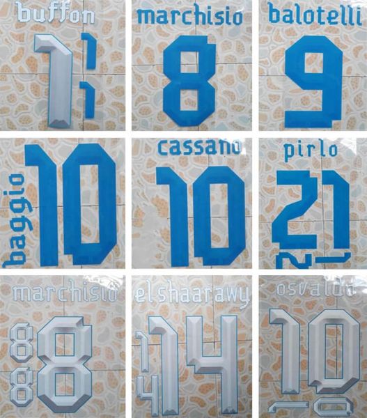 

retro italy printing soccer nameset pirlo buffon balotelli baggio italia player039s stamping football stickers impressed vintag7558521