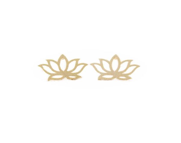 

fashion gold stud earrings hollow out lotus stud earring beautiful girl039s whole8576285, Golden;silver