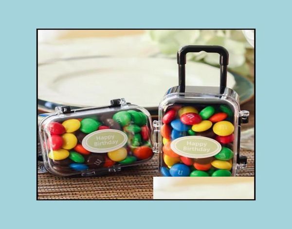 

favor holders wedding party supplies events acrylic clear mini rolling travel suitcase candy box baby shower favors table decorati1492108
