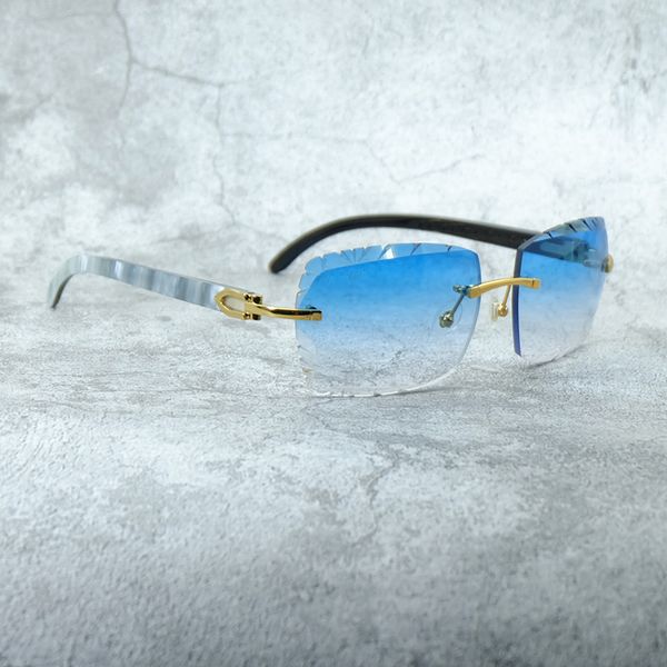 

marble buffalo horn sunglasses diamond cut mens vintage stylish carter luxury eyewear frame overiszed sun glasses outdoor decoration, Black