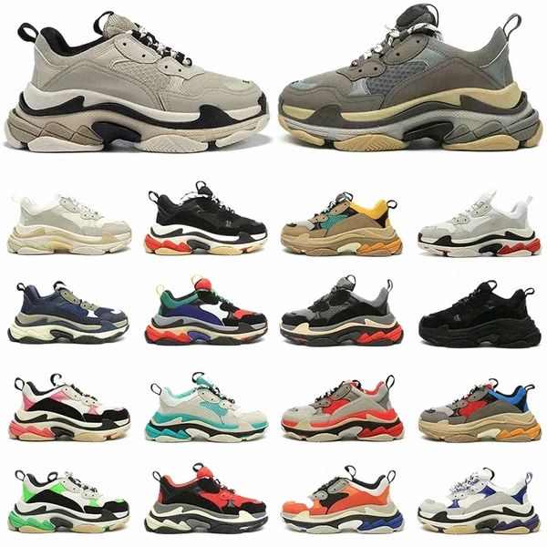 

triple s casual shoes designer men women platform sneakers black white beige dark grey orange khaki rust pink bred lavender mens trainers jo