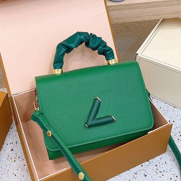 

fashion twist bags woman luxury handbags shoulder bag genuine leather crossbody small totes candy colors wallet purses with box