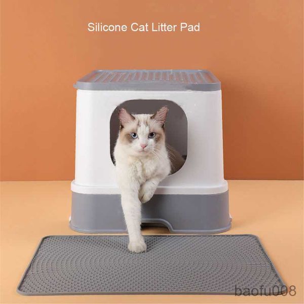 

cat carriers houses waterproof cat litter mat washable kitten litter trapping pet litter mat non-slip pets pad cats r230608