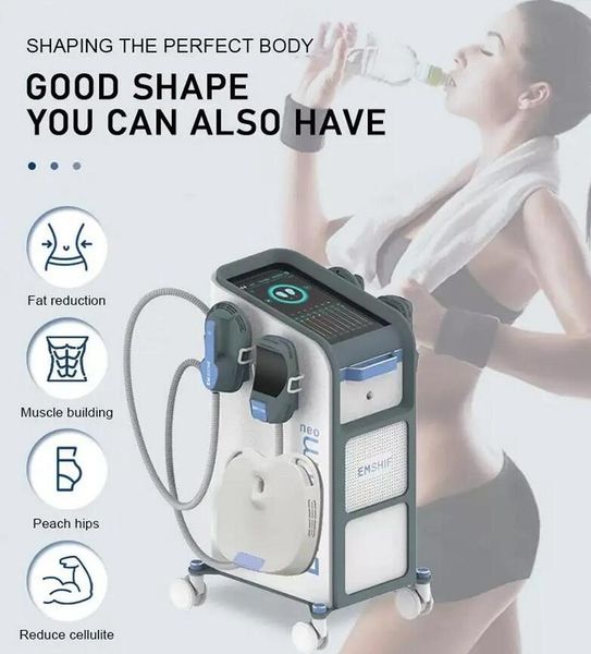 

13 tesla body slimming muscle lifting 4 handles emslim rf fat reduction body sculpting ems therapy vertical electromagnetic build muscle mac