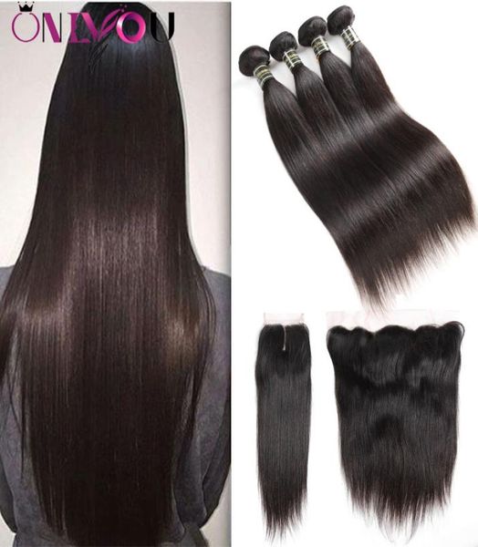 

whole 9a raw indian virgin hair soft straight bundles with closure human hair weaves bundles with frontal ear to ear lac3219548, Black;brown