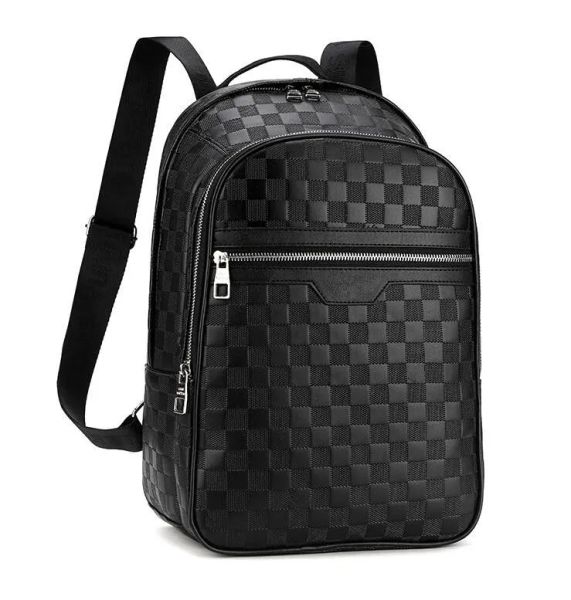 

Unisex Designer Backpack Fashion Letter Schoolbag PU Classic Backpacks Internal Compartment Bags Large Capacity School Bag Multi Occasion Use, Black rolled check