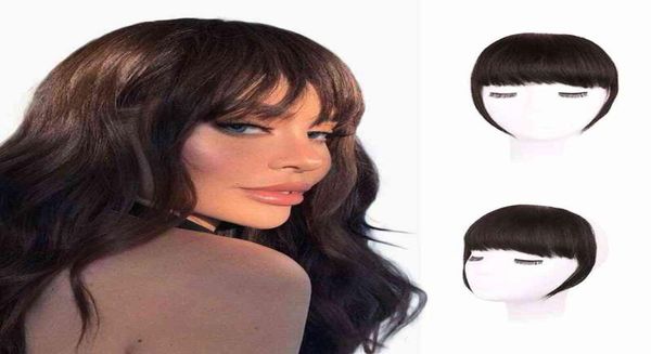 

3pc clip in bangs real human hair thick bangs fringe with temples for women natural flat neat bangs hair clip extension w2203081843026, Black