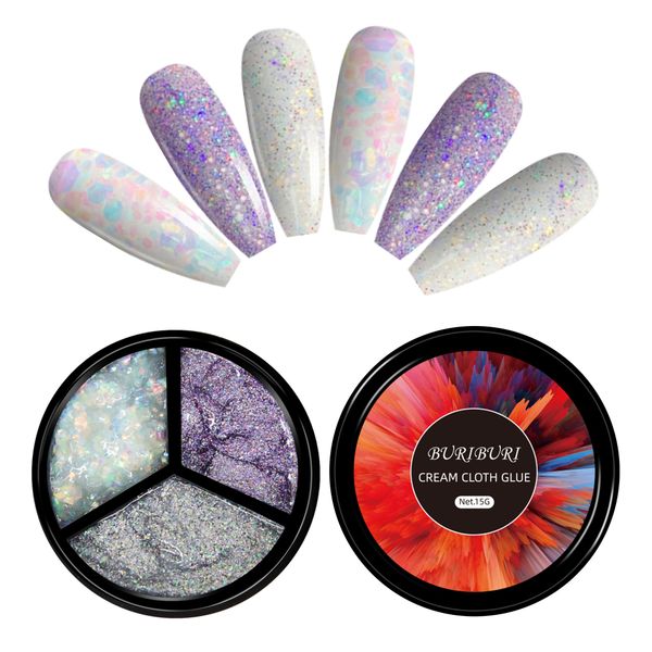 

buriburi solid gel nail polish palette, soak led nail art white pink pudding gel 3 colors (31#), Red;pink