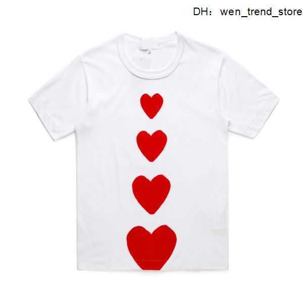 

t-shirts summer cdgs mens play t shirt short sleeve womens des badge garcons embroidery heart red 3 64jq, White;black