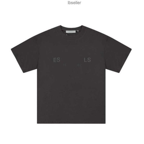 

designer tide essent t-shirt mens essentails tshirt tees chest letter laminated print short sleeve high street loose oversize casual pure co, White;black