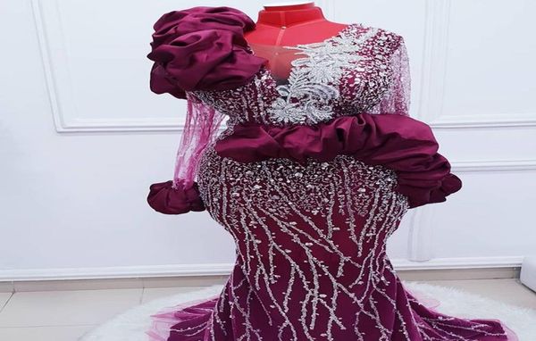 

2021 plus size arabic aso ebi burgundy mermaid luxurious prom dresses beaded lace evening formal party second reception gowns5928823, Black