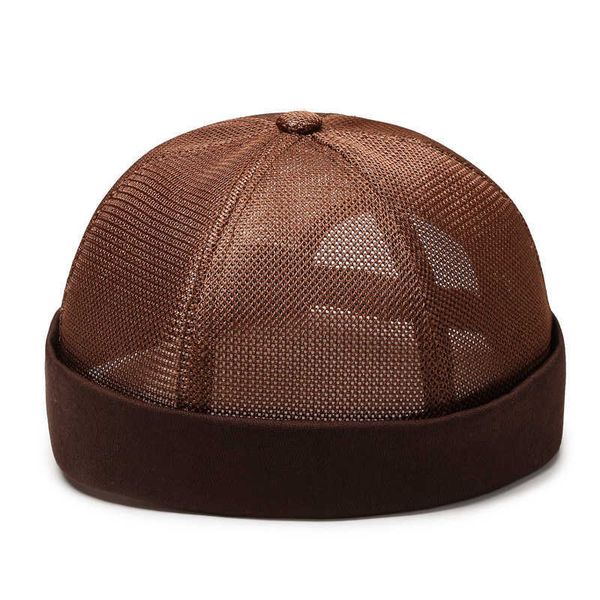 

fashionable new style kaycrowne spring summer retro men women skullcap hat docker sailor mechanic brimless street hip hop cap breathable cas, Silver
